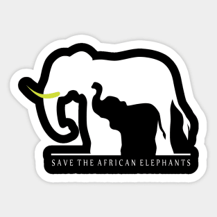 Save the African Elephants (Black) Sticker